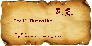 Prell Ruszalka névjegykártya